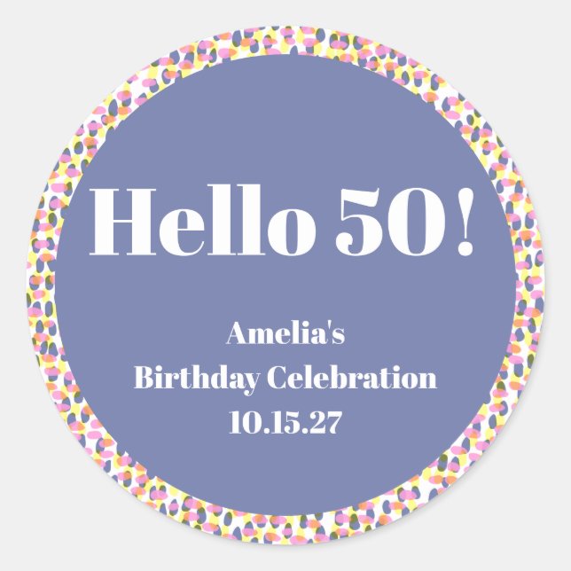 Sticker Rond Aquarelle couleur mignonne point personnalisé fête (Devant)