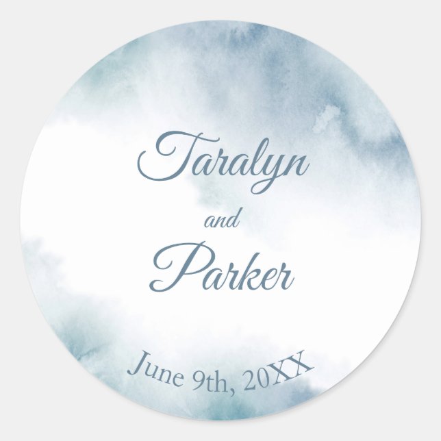 Sticker Rond Aquarelle d'ardoise Cadre Abstrait (Devant)