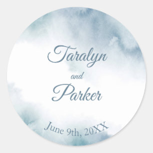 Sticker Rond Aquarelle d'ardoise Cadre Abstrait