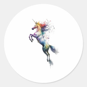 Sticker Rond Aquarelle de couleur arc-en-ciel Abstraite d'une l