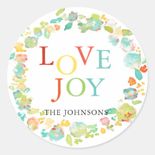 Sticker Rond Aquarelle de Noël PixDezine Verdure d'hiver