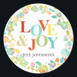 Sticker Rond Aquarelle de Noël PixDezine Wreath Abstraite<br><div class="desc">PixDezines stickers Noël,  abstraite aquarelle hiver couronne en couleur pastel,  do-it-yourself couleur arrière - plan. Copyright © 2010-2019,  PixDezines™. Tous droits réservés.</div>