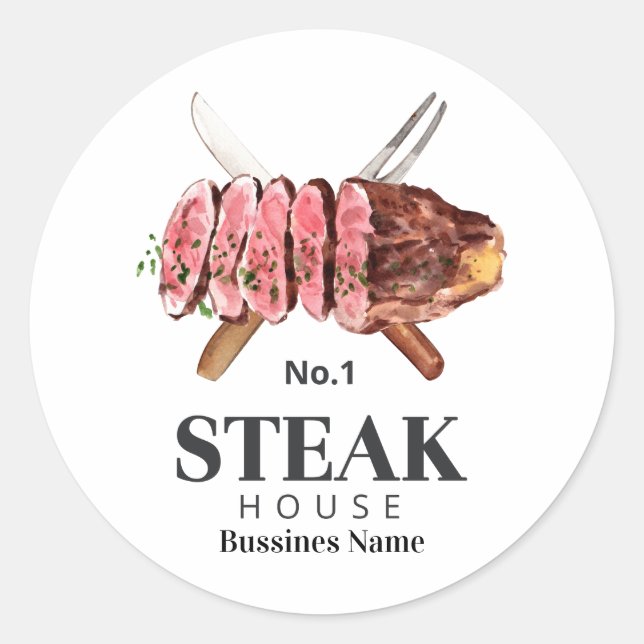 Sticker Rond Aquarelle des aliments à vapeur (Devant)