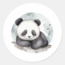 Aquarelle dormante adorable Bébé Panda Ours