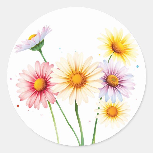 Sticker Rond Aquarelle douce avec arêtes défraîchies (Devant)