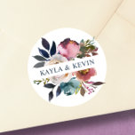 Sticker Rond Aquarelle Dusty Mauve Rose Bleu Floral Mariage<br><div class="desc">Elégant bouquet floral peint à la main dans des tons bleu poussiéreux,  rose mauve et pastel clair; rose,  verdure,  branches. Do-it-yourself facile à éditer mariage modèle STICKERS; parfait pour les mariages budget - des invitations de qualité mais pas cher. Conception adaptée à n'importe quelle période de l'année.</div>