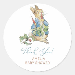 Sticker Rond Aquarelle élégant Fleur sauvage Peter Rabbit Stick
