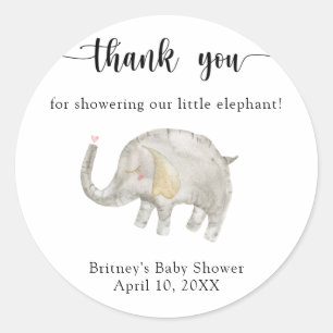 Sticker Rond Aquarelle éléphant Merci