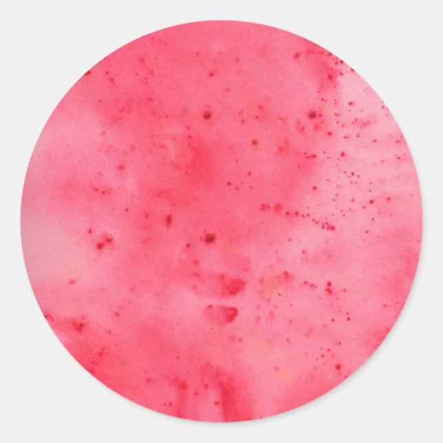 Sticker Rond Aquarelle en marbre rouge (Devant)