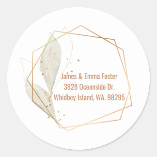 Sticker Rond Aquarelle Enveloppe florale Adresse Sceau