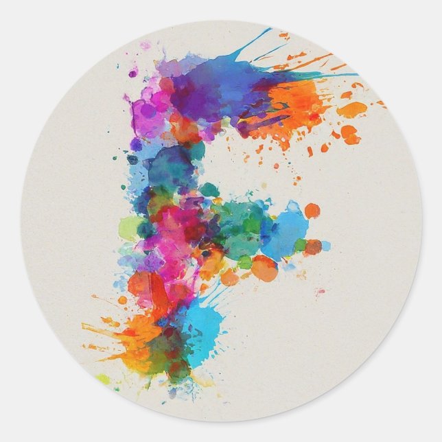 Sticker Rond Aquarelle F (Devant)