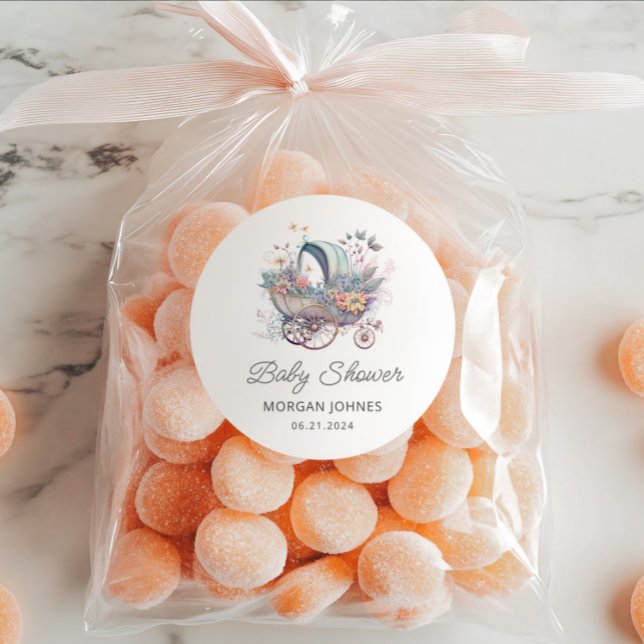 Sticker Rond Aquarelle Fairy Bébé Poussette (Créateur téléchargé)