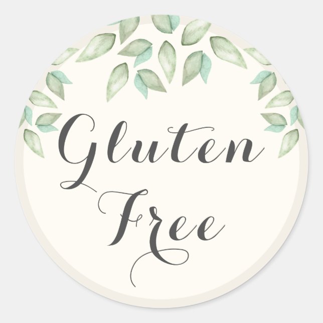Sticker Rond Aquarelle Farmhouse Gluten Gratuit (Devant)