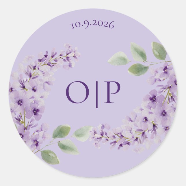 Sticker Rond Aquarelle Fleur de Lavande (Devant)