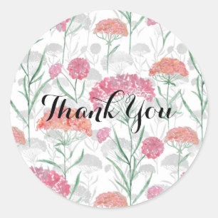 Sticker Rond Aquarelle, fleurs.