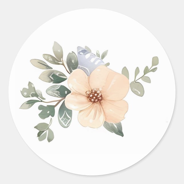 Sticker Rond Aquarelle Fleurs de Pâques (Devant)