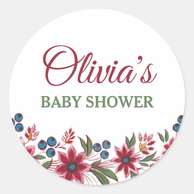 Sticker Rond Aquarelle Florale (Devant)