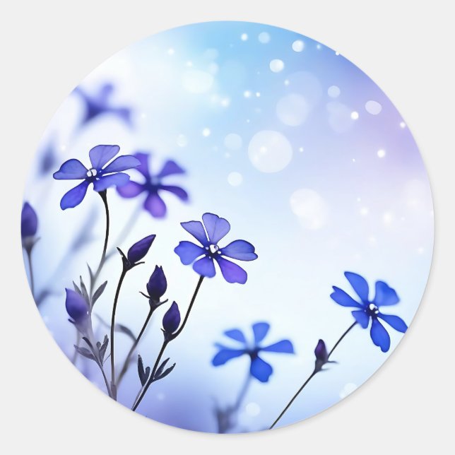 Sticker Rond Aquarelle florale de périmètre éthéré (Devant)