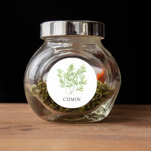 Sticker Rond Aquarelle Herb Cumin