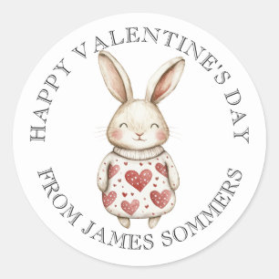 Sticker Rond Aquarelle Heureuse Sainte-Valentin de l'enfant Rab