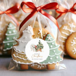 Sticker Rond Aquarelle hiver Noël cosy<br><div class="desc">Aquarelle hiver Cosy Sticker Classic Round Noël. Éléments correspondants disponibles.</div>