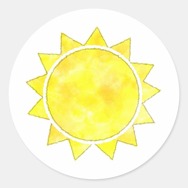 Sticker Rond Aquarelle jaune (Devant)