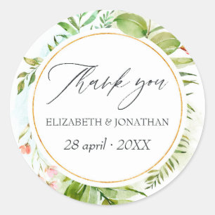 Sticker Rond Aquarelle Mariage de verdure