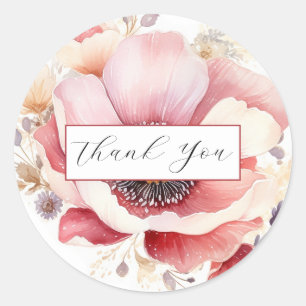 Sticker Rond Aquarelle mariage Floral Plum Favoriser