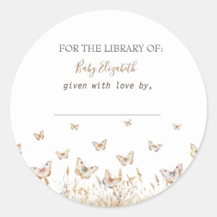 Sticker Rond Aquarelle Meadow Butterflies Grossesse