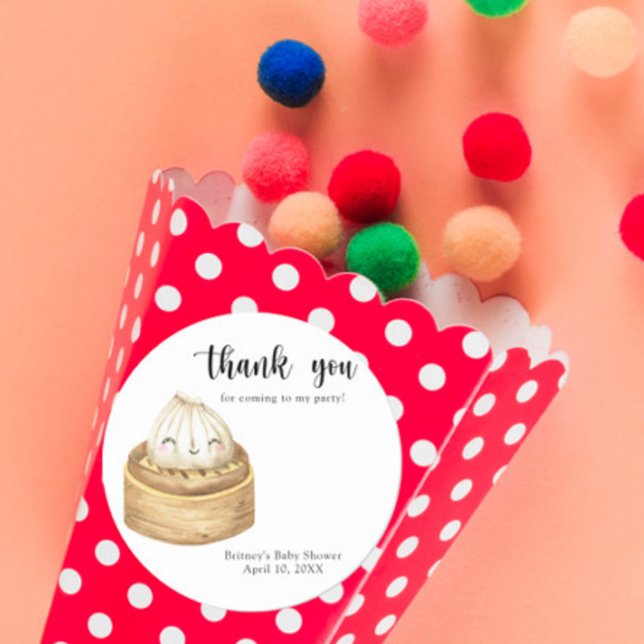 Sticker Rond Aquarelle - merci baby shower (Créateur téléchargé)