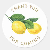 Aquarelle Merci citron | Baby shower Citrus