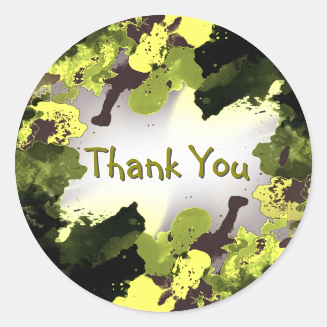 Sticker Rond Aquarelle Merci peinture (Devant)