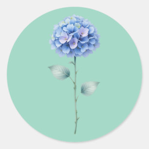 Sticker Rond Aquarelle minimaliste Hydrangea Design Floral