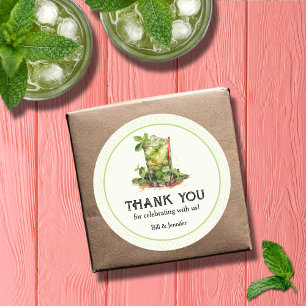 Sticker Rond Aquarelle Mint Julep Derby