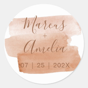 Sticker Rond Aquarelle moderne Brushstroke Minimaliste