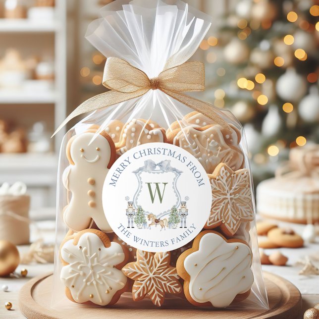 Sticker Rond Aquarelle Monogramme Cimier (Créateur téléchargé)