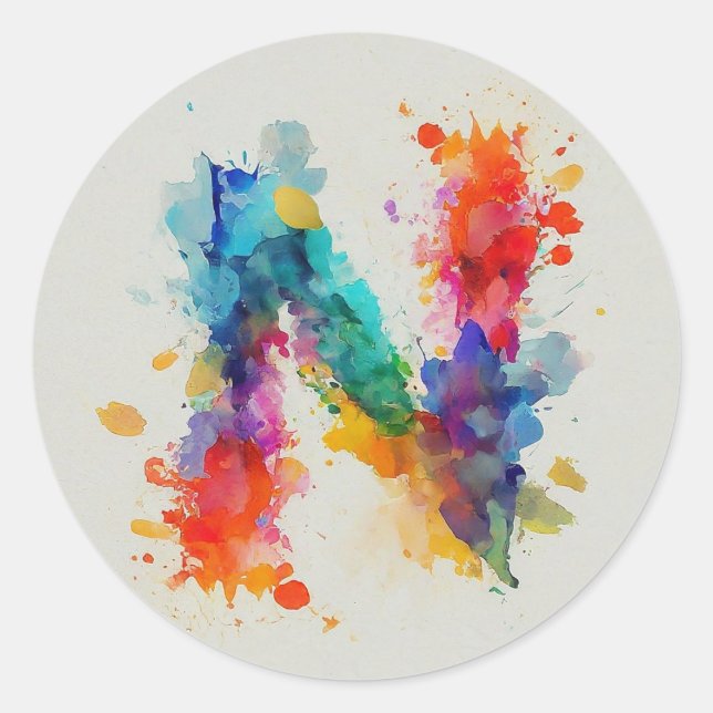 Sticker Rond Aquarelle N (Devant)