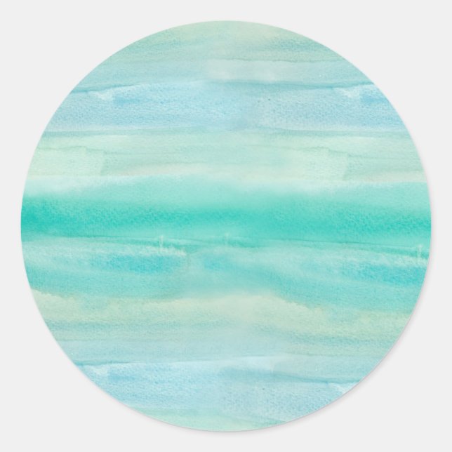 Sticker Rond Aquarelle Ombre turquoise (Devant)