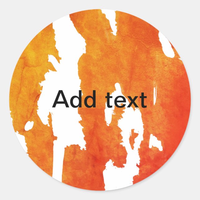 Sticker Rond Aquarelle orange jaune ajouter du texte peinture a (Devant)