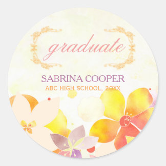 Sticker Rond Aquarelle parfumée Fleurs Graduation