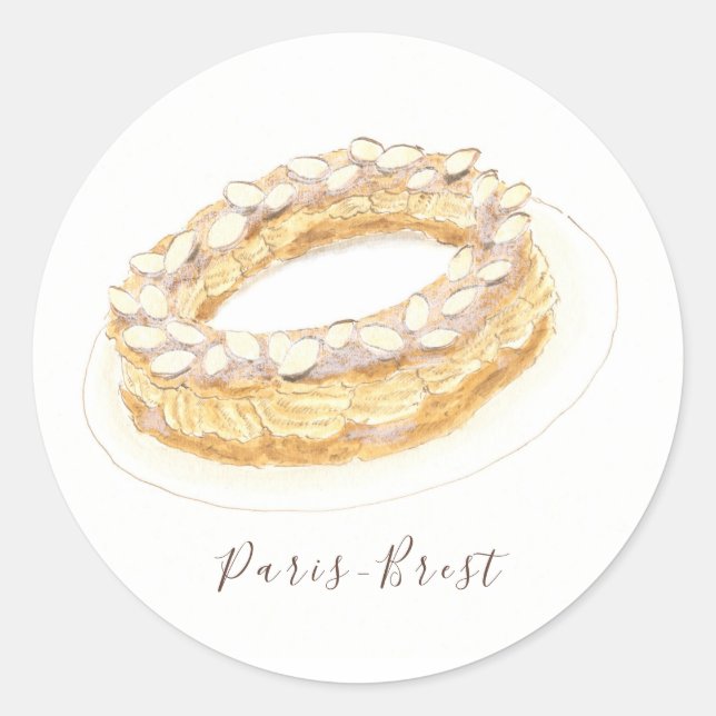 Sticker Rond Aquarelle Paris-Brest (Devant)