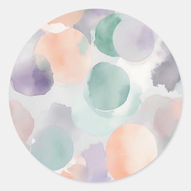 Sticker Rond Aquarelle Pastel douce (Devant)