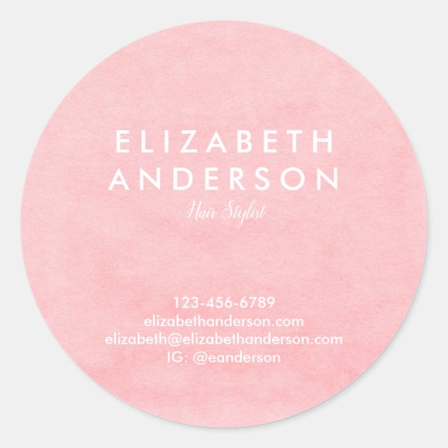 Sticker Rond Aquarelle pastel rose classique collant rond (Devant)