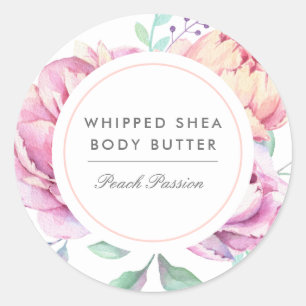 Sticker Rond Aquarelle Peonies Floral produit d'affaires