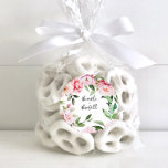 Sticker Rond Aquarelle Peony Magnolia Mariage rose<br><div class="desc">Mariage à l'aquarelle peony magnolia rose floral design botanique avec couleurs rose et vert.</div>