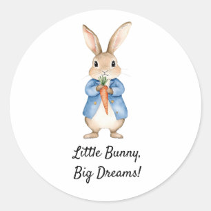 Sticker Rond Aquarelle Peter Rabbit Jardin Baby shower