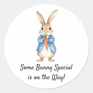 Sticker Rond Aquarelle Peter Rabbit Jardin Baby shower
