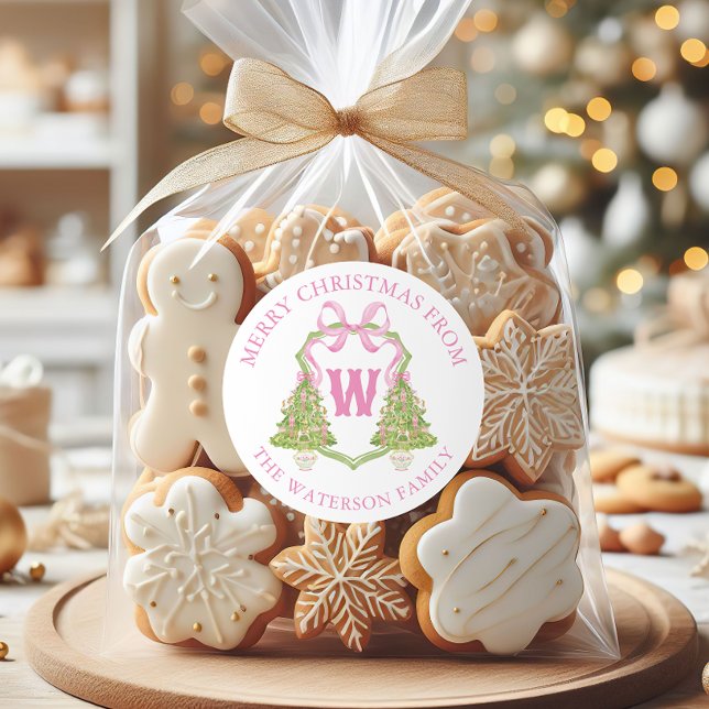 Sticker Rond Aquarelle Pink Nutcracker Cadeau de Noël Crest (Créateur téléchargé)