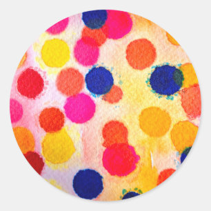 Sticker Rond Aquarelle pois cercles mignons