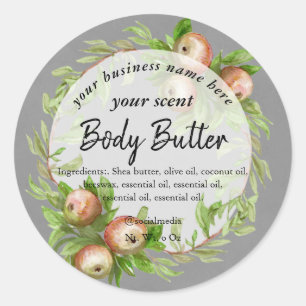 Sticker Rond Aquarelle pomme courge corps beurre corps gommage